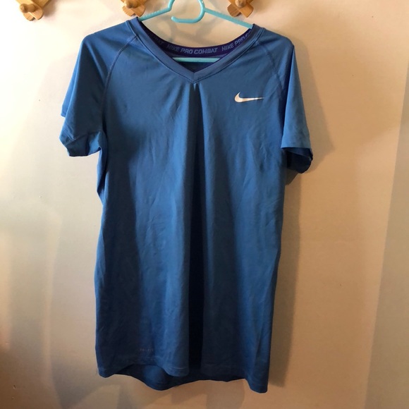 Nike pro workout top blue size L - Picture 1 of 2